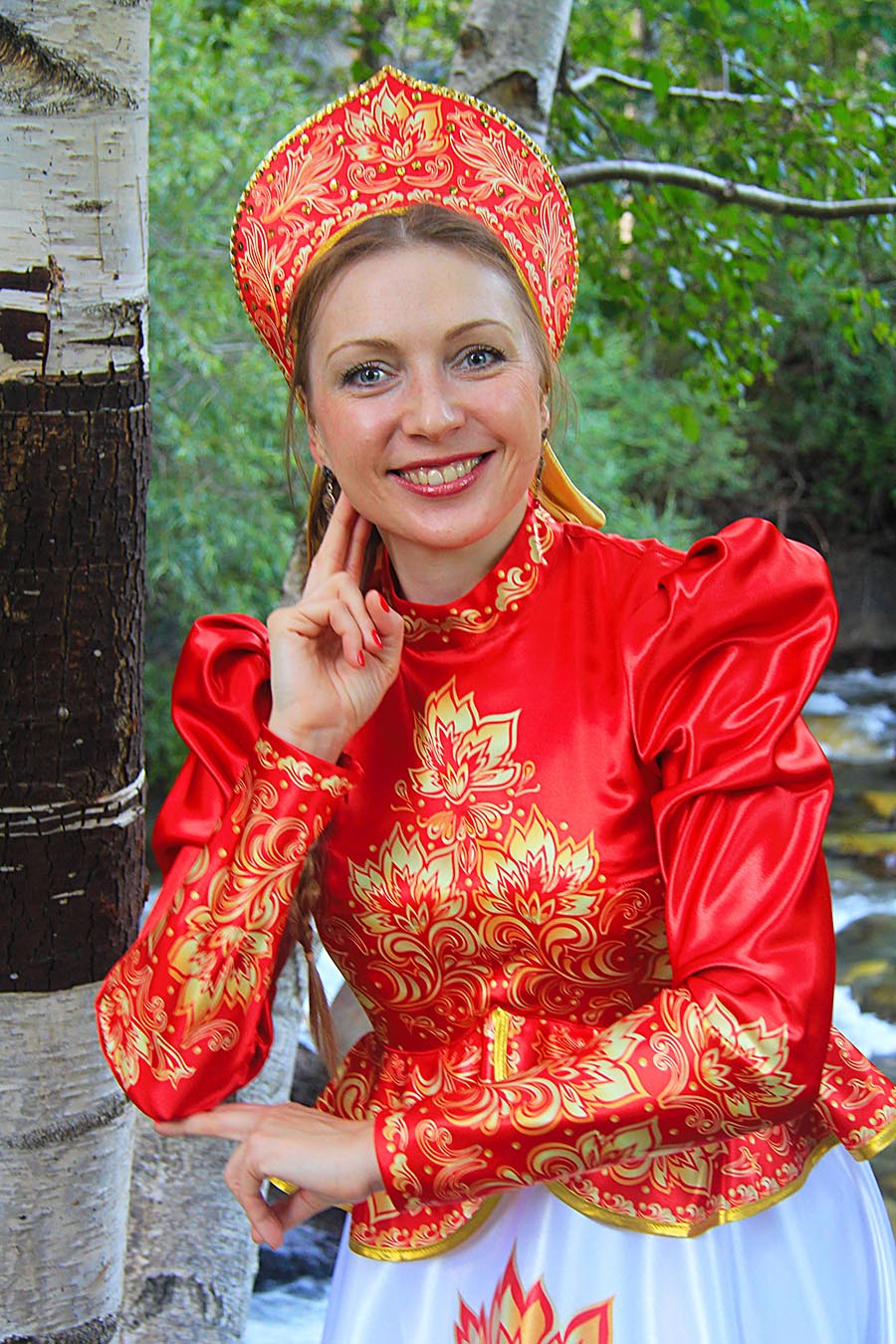 Women in Slavic costumes in Soacha