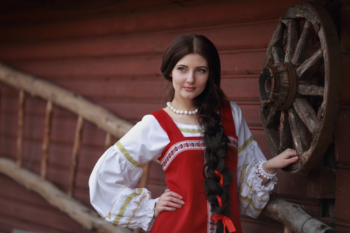 Girls in Slavic costumes in Soacha
